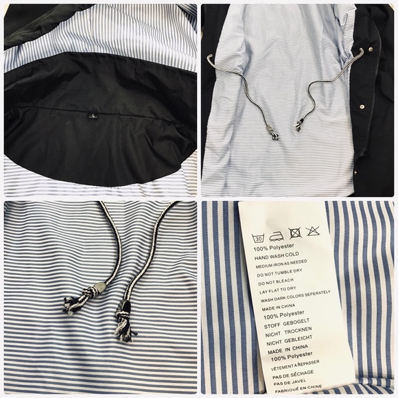 Women’s Front Zipper + Snaps Hooded Rain Jacket Fully Lined Black Size L… - Picture 5 of 16